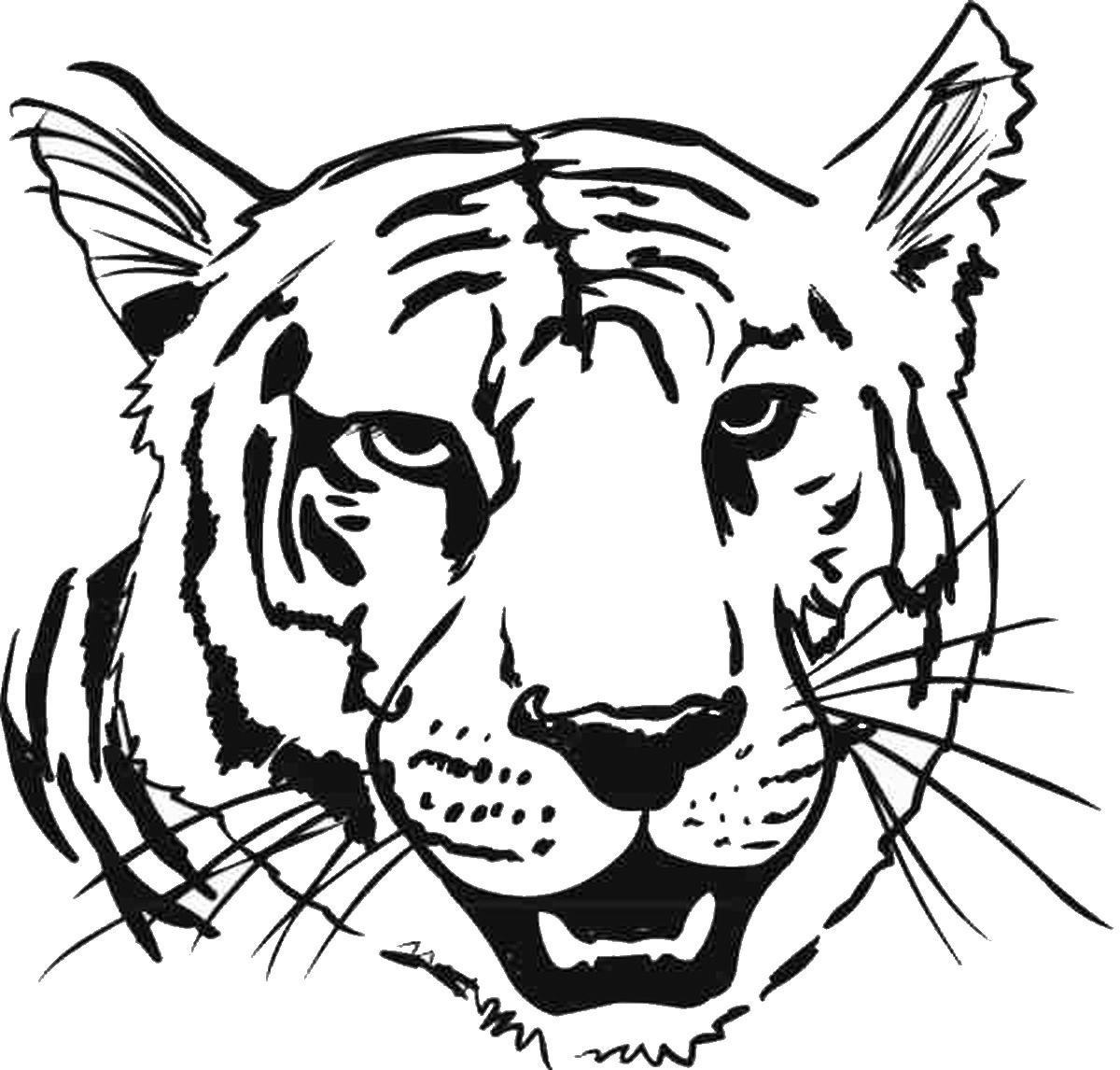Новогодние раскраски 2022 голова тигра