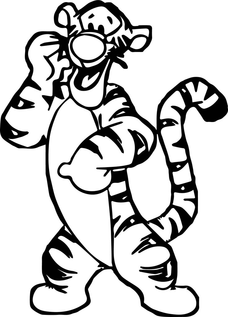 Новогодние раскраски 2022  тигр из мультфильма