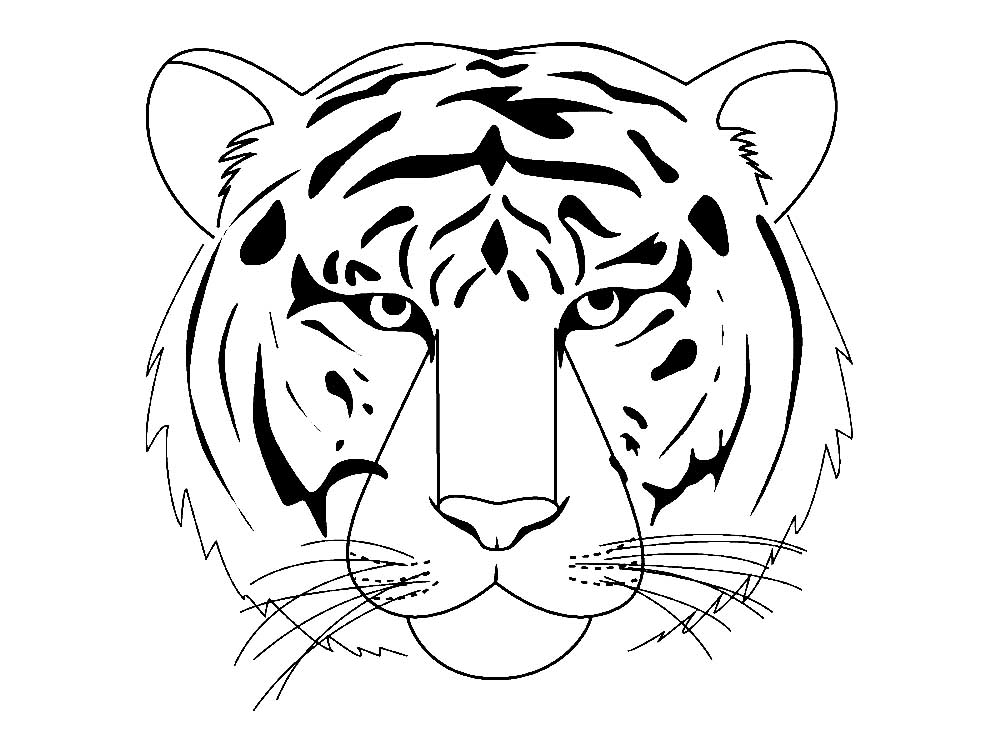 Новогодние раскраски 2022  голова тигра