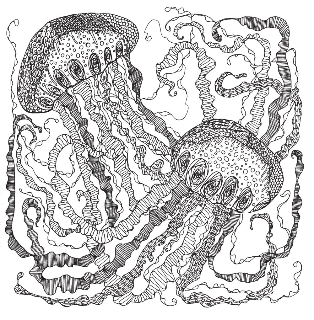 Раскраски антистресс морские звезды и медузы