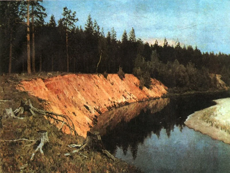 Сочинение по картине Левитана «Лесистый берег»