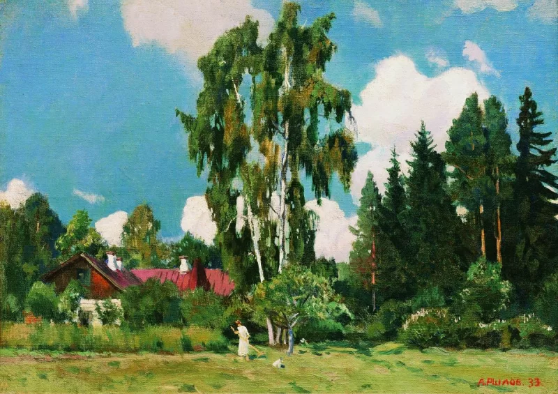 Сочинение по картине Рылова «Домик с красной крышей»