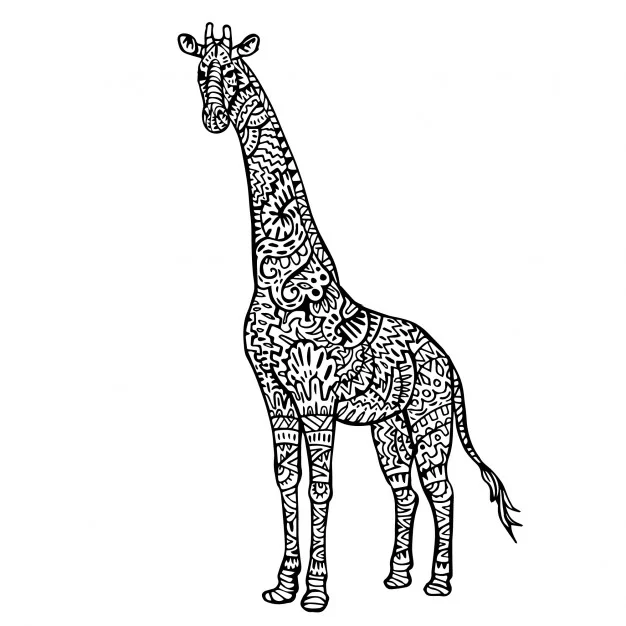 Раскраска антистресс жирафы