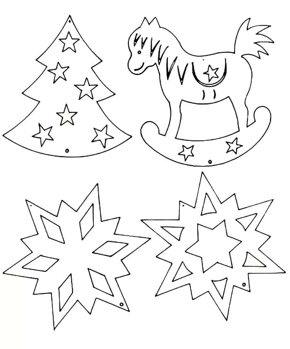 Раскраски новогодние снежинки для детей скачать и распечатать