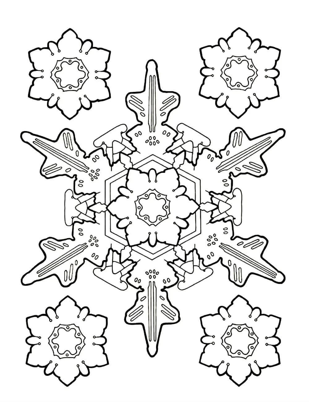 Раскраски новогодние снежинки для детей скачать и распечатать