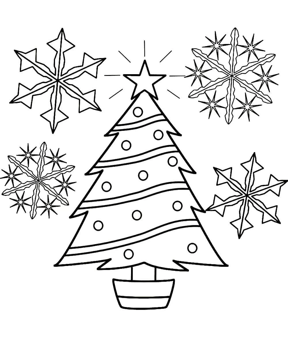 Раскраски новогодние снежинки для детей скачать и распечатать