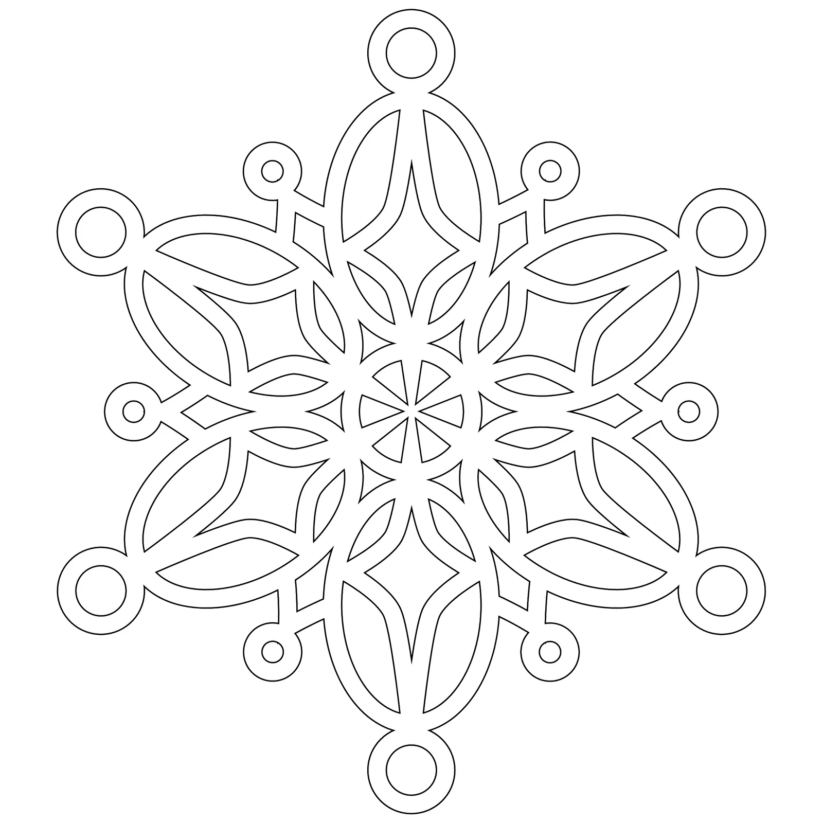 Раскраски новогодние снежинки для детей скачать и распечатать