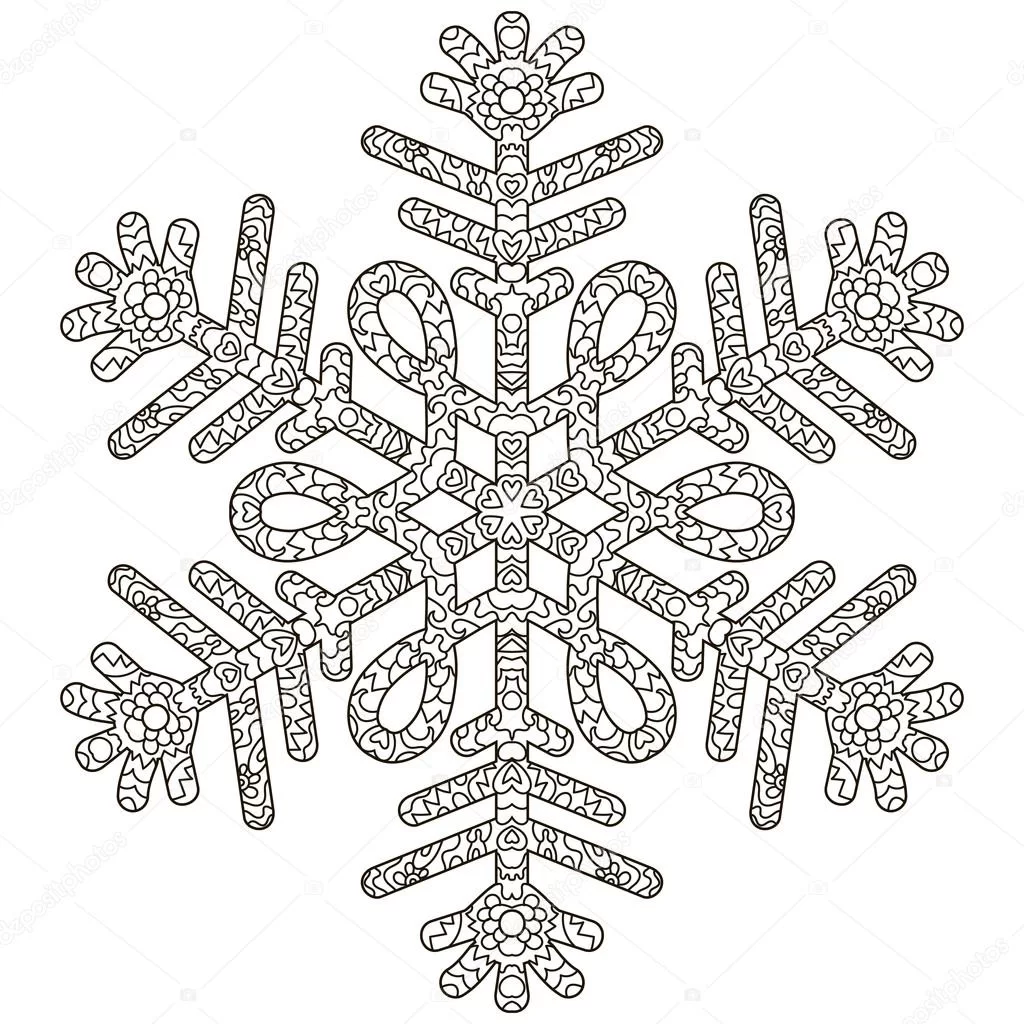 Раскраски новогодние снежинки для детей скачать и распечатать