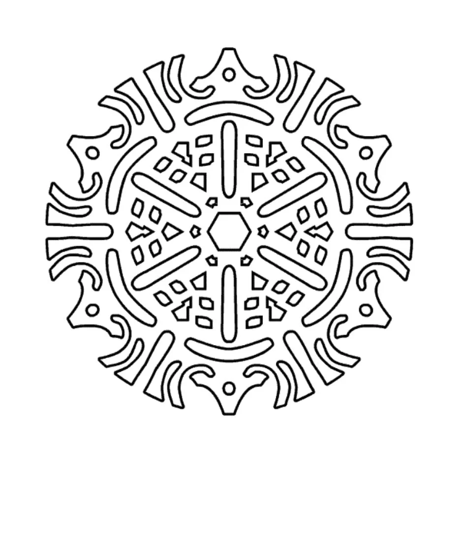 Раскраски новогодние снежинки для детей скачать и распечатать