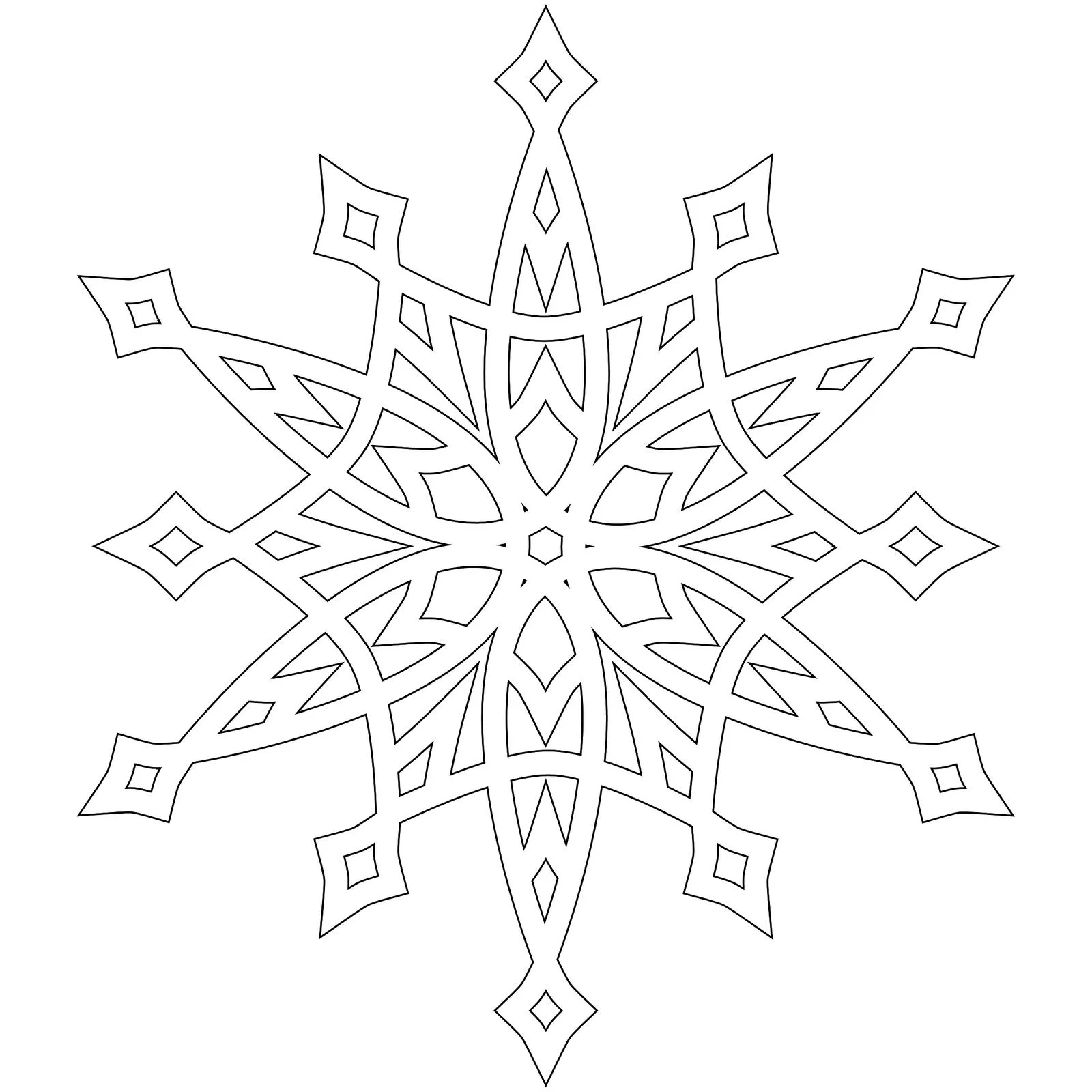 Раскраски новогодние снежинки для детей скачать и распечатать
